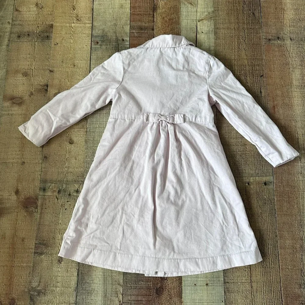 Gymboree pink button down long sleeve dress with flower big girl 6